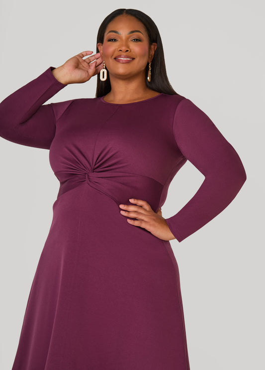 Knotted A Line Midaxi Dress