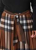 Ribbed And Plaid Maxi Dress