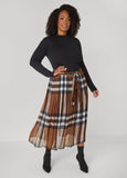 Ribbed And Plaid Maxi Dress