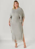 Plus Size Fringed Maxi Sweater Dress