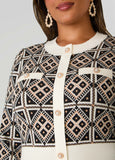 Embellished Intarsia Sweater Dress