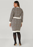 Embellished Intarsia Sweater Dress