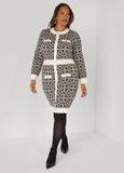 Plus Size Embellished Intarsia Sweater Dress