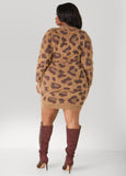 Embellished Leopard Sweater Dress