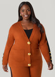 Plus Size Hammered Button Cardigan