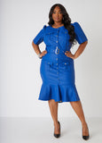 Perforated Faux Leather Dress