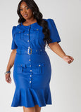 Perforated Faux Leather Dress