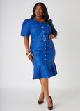 Perforated Faux Leather Dress