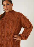 Cable Knit Midi Sweater Dress