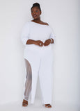 Embellished Mesh Paneled Jumpsuit