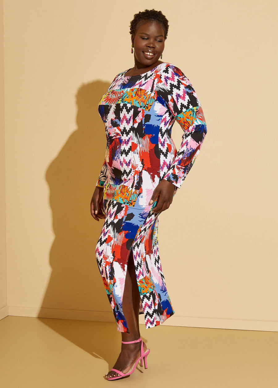 Plus Size printed maxi dress plus size party bodycon dress