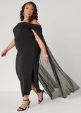 Off The Shoulder Cape Dress