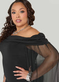 Off The Shoulder Cape Dress