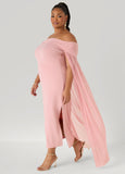 Off The Shoulder Cape Dress