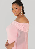 Off The Shoulder Cape Dress