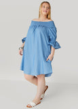 Off The Shoulder Chambray Dress