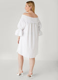Off The Shoulder Poplin Dress