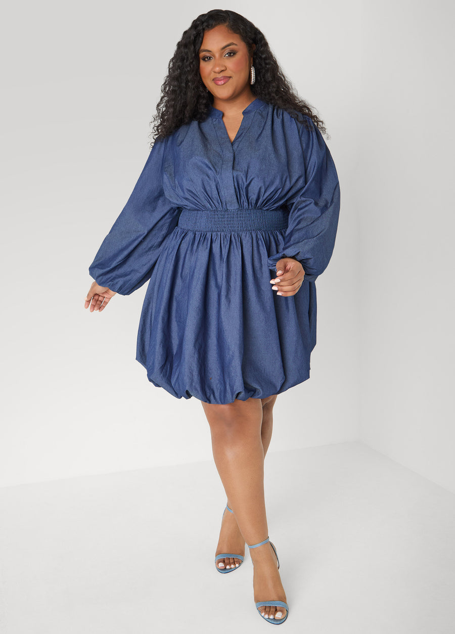 Chambray Bubble Dress