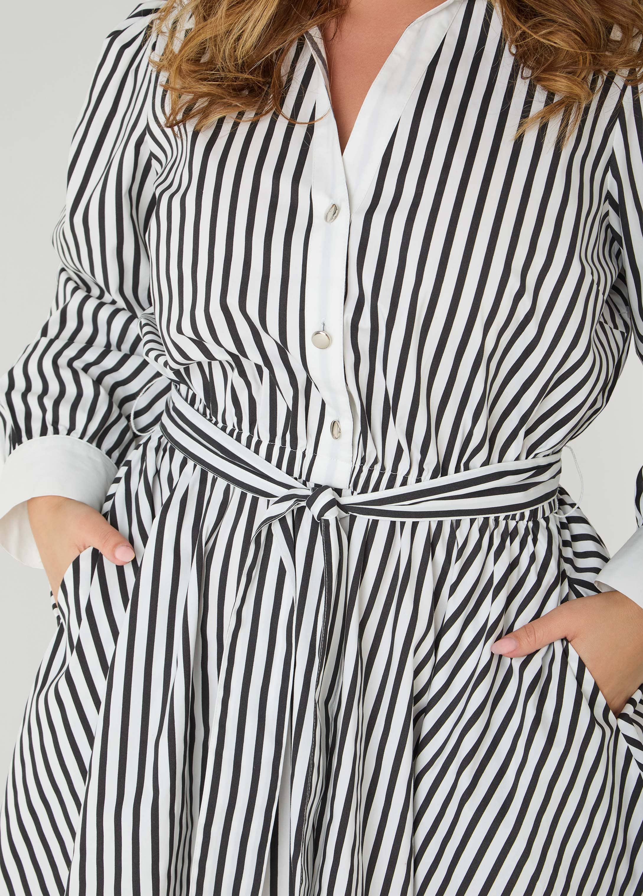 ashley stewart shirt dress Striped A Line Shirtdress Ashley Stewart