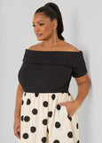 Off The Shoulder Polka Dot Dress