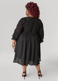 Eyelet And Crepe A Line Dress