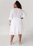 Eyelet And Crepe A Line Dress