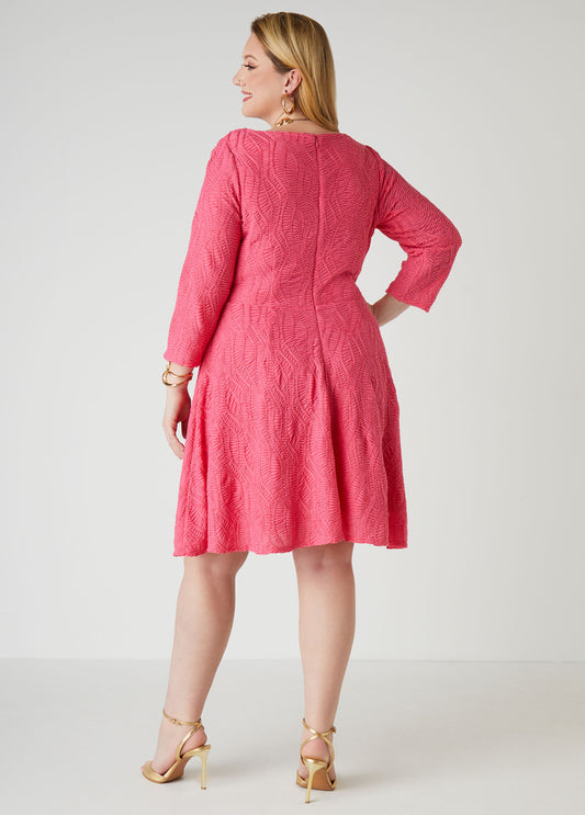 Textured Knit A Line Dress