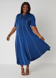 Seamed A Line Maxi Shirtdress