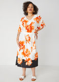 Plus size Floral Print Midaxi Dress