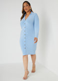 Ruched Knit Shirtdress