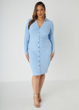 Ruched Knit Shirtdress