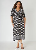 Plus Size Polka Dot Midaxi Dress
