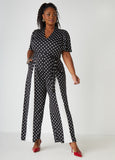 Paneled Polka Dot Jumpsuit