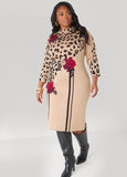 Rose And Leopard Sweater Dress