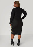 Camo Intarsia Sweater Dress