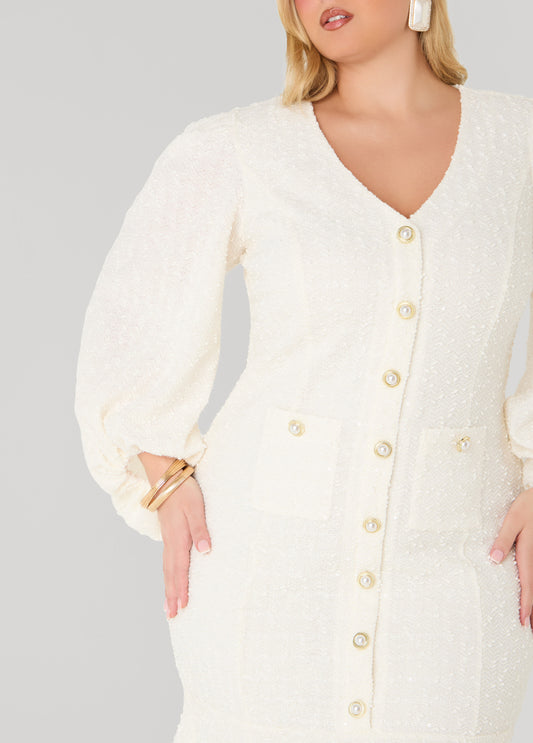 Tinsel Boucle Sheath Dress