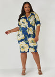 Plus Size floral print shirt dress plus size summer dresses