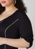 Seamed U Ring Maxi Dress