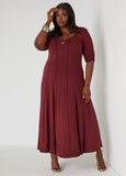 Seamed U Ring Maxi Dress