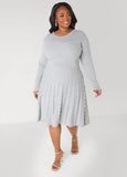 Faux Pearl A Line Sweater Dress