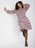 Melange Faux Wrap Dress