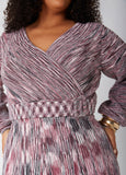 Melange Faux Wrap Dress