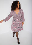 Melange Faux Wrap Dress