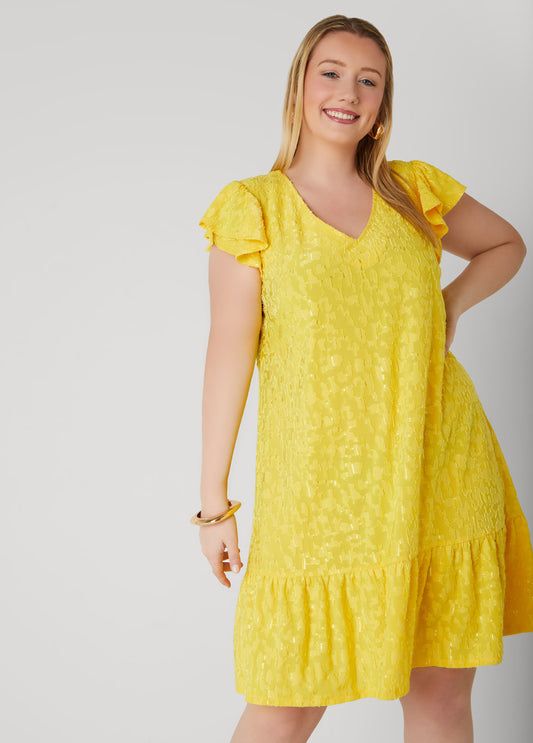 Flounced Burnout Dress