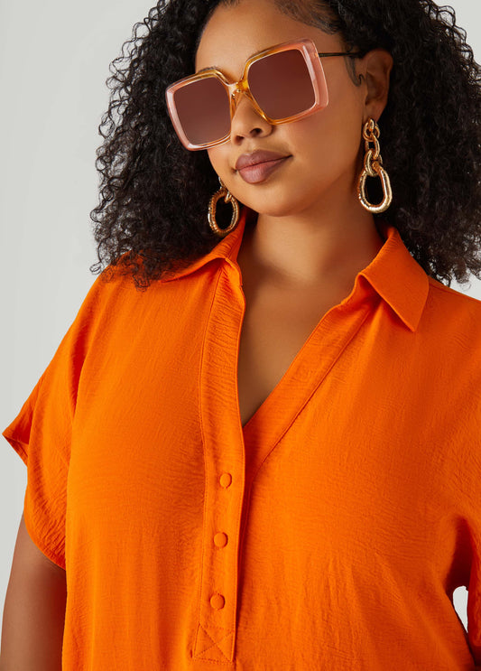 Textured Maxi Shirtdress
