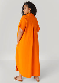 Textured Maxi Shirtdress