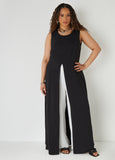 Plus Size Layered Two Tone Jumpsuit