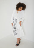 Floral Tie Neck Maxi Dress