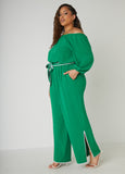 Belted Off The Shoulder Jumpsuit