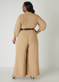 Two Tone Pleated Jumpsuit
